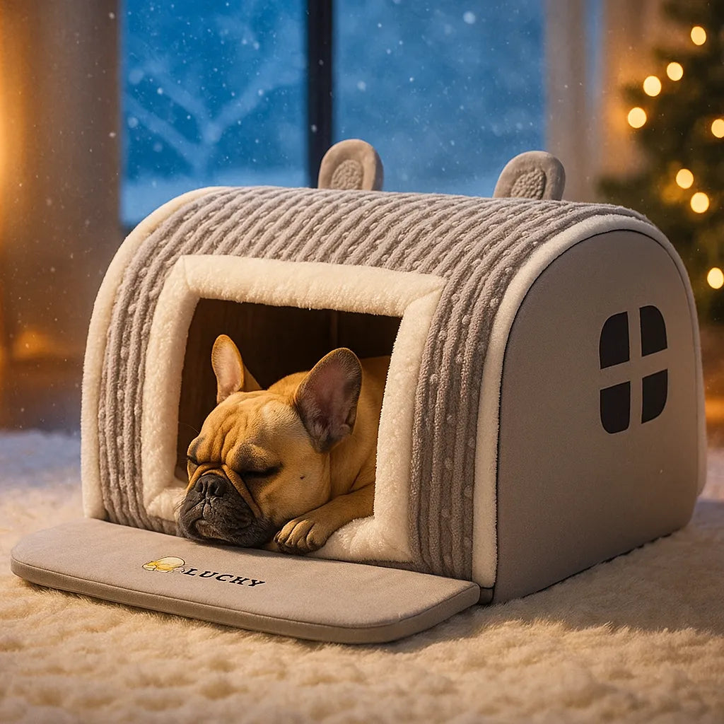 Hundebett &amp; Hundehütte in einem | Sicher &amp; gemütlich