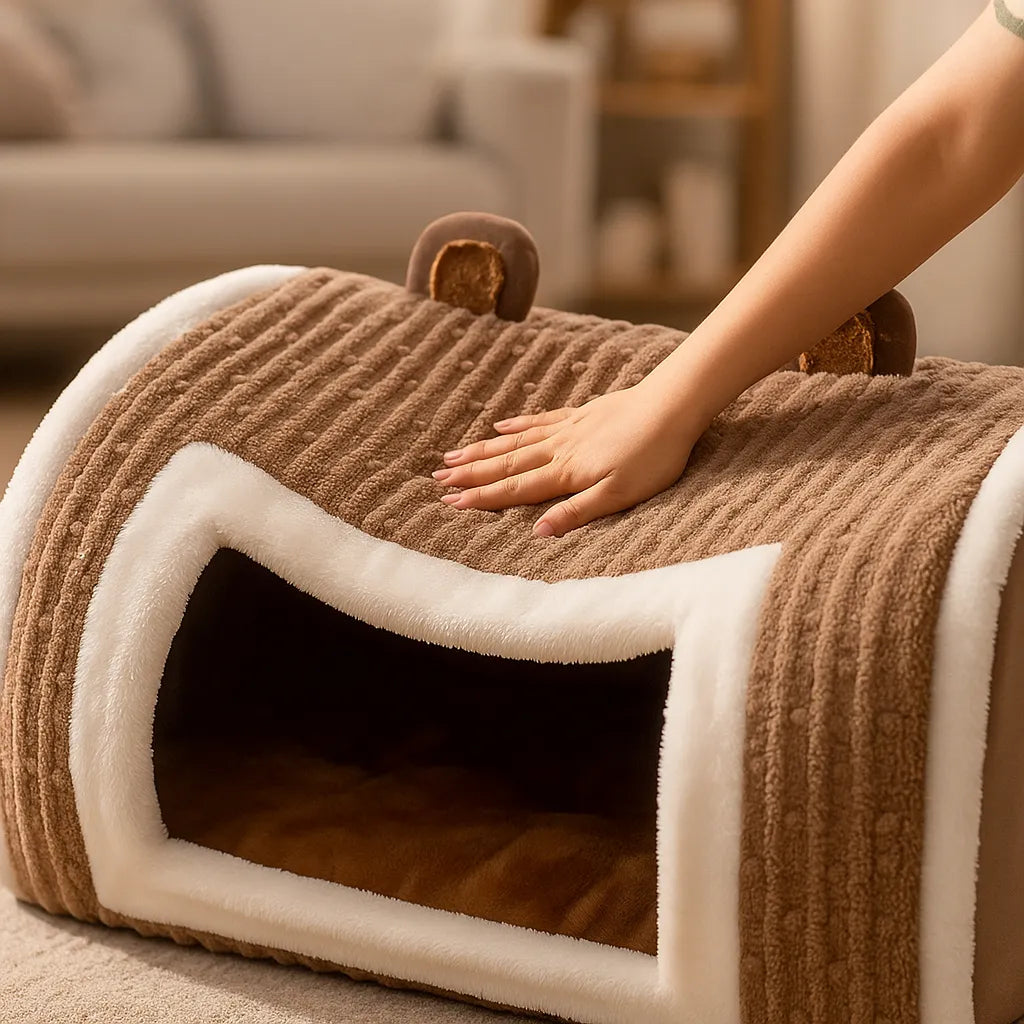 Hundebett &amp; Hundehütte in einem | Sicher &amp; gemütlich