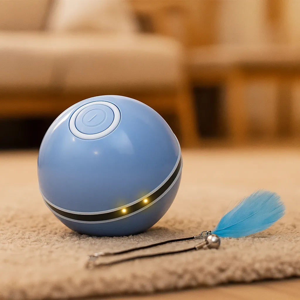 Katzenspielzeug LED Ball automatisch | Selbstrollend &amp; aufladbar