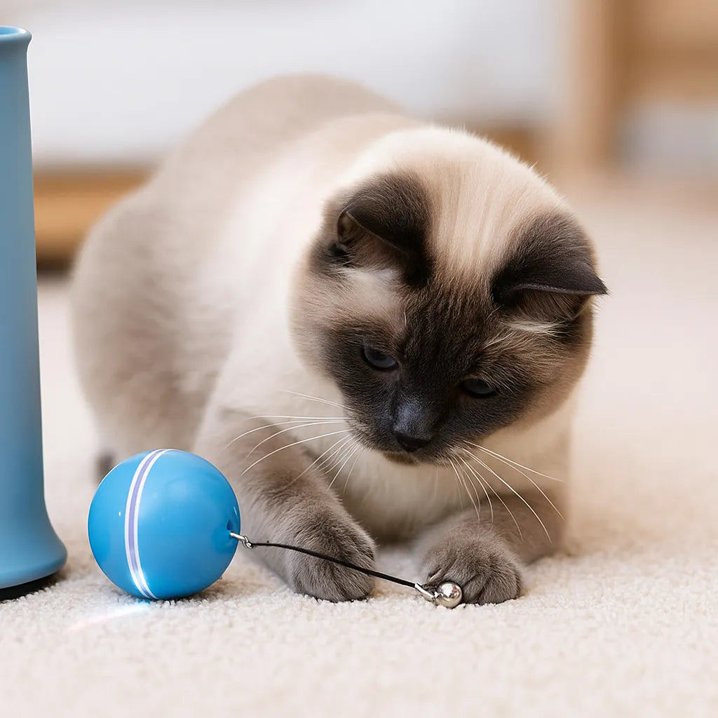 Katzenspielzeug LED Ball automatisch | Selbstrollend &amp; aufladbar