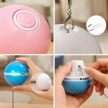 Katzenspielzeug LED Ball automatisch | Selbstrollend &amp; aufladbar