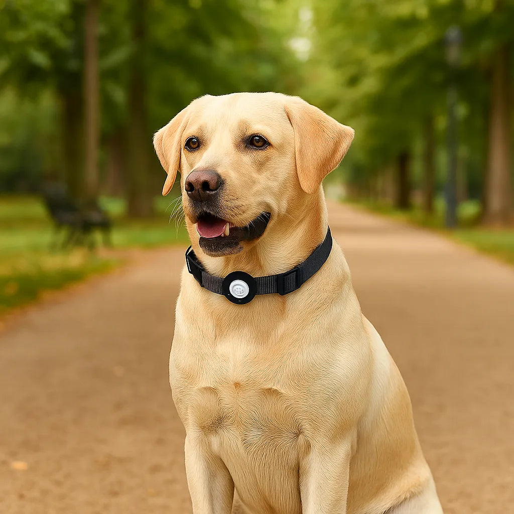 Robustes Hundehalsband | AirTag Halsband aus Nylon &amp; verstellbar