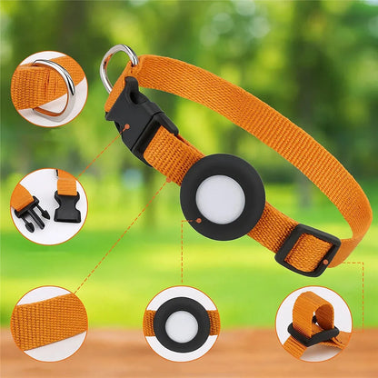 Robustes Hundehalsband | AirTag Halsband aus Nylon &amp; verstellbar