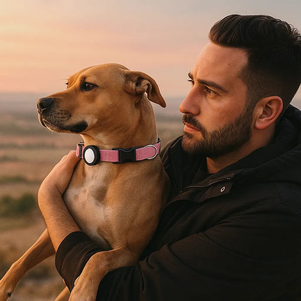 Robustes Hundehalsband | AirTag Halsband aus Nylon &amp; verstellbar
