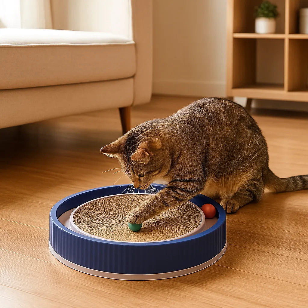 Kratzmatte für Katzen mit Spielball |  Zum Möbelschutz &amp; für die Krallenpflege
