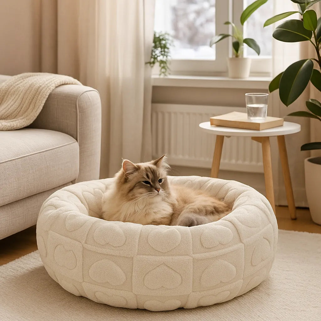 Katzenbett mit stützender Füllung | Weiches &amp; formstabiles Katzenkissen