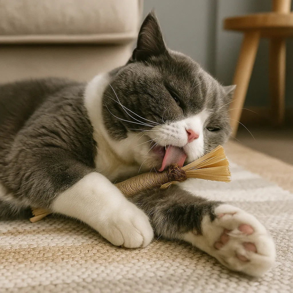Katzenspielzeug Zahnpflege | Interaktives Spielzeug mit Katzenkraut zur Zahnreinigung &amp; Stressreduzierung