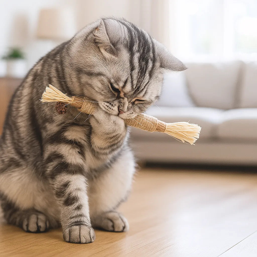 Katzenspielzeug Zahnpflege | Interaktives Spielzeug mit Katzenkraut zur Zahnreinigung &amp; Stressreduzierung