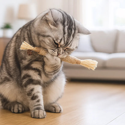 Katzenspielzeug Zahnpflege | Interaktives Spielzeug mit Katzenkraut zur Zahnreinigung &amp; Stressreduzierung