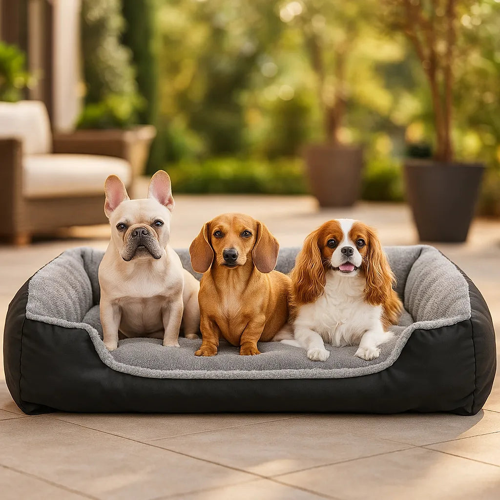 Hundebett mit erhöhtem Rand | Weiches &amp; formstabiles Kuschelbett