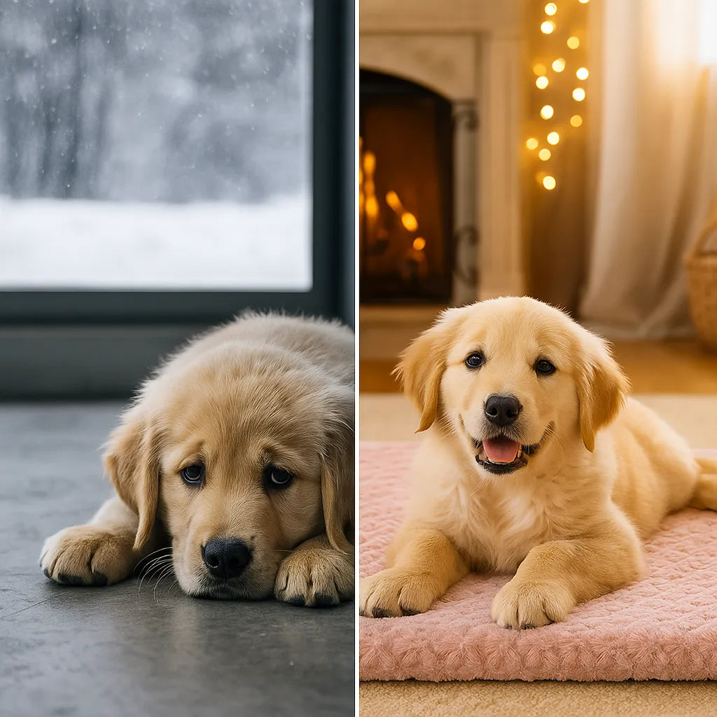 Hundebett mit abnehmbarem Bezug | Waschbar, rutschfest &amp; warm für den Winter