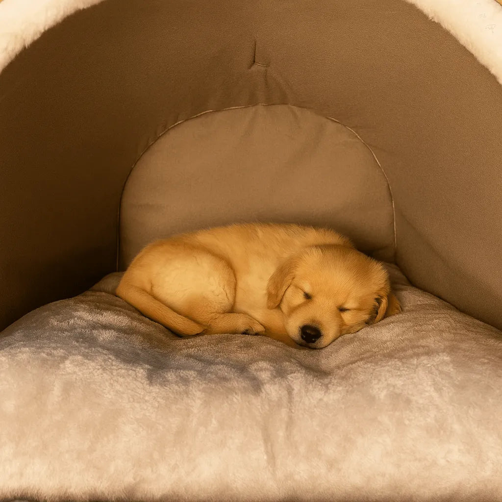 Premium Hundebett Winter | Warmes Zelt-Design für mittelgroße &amp; große Hunde