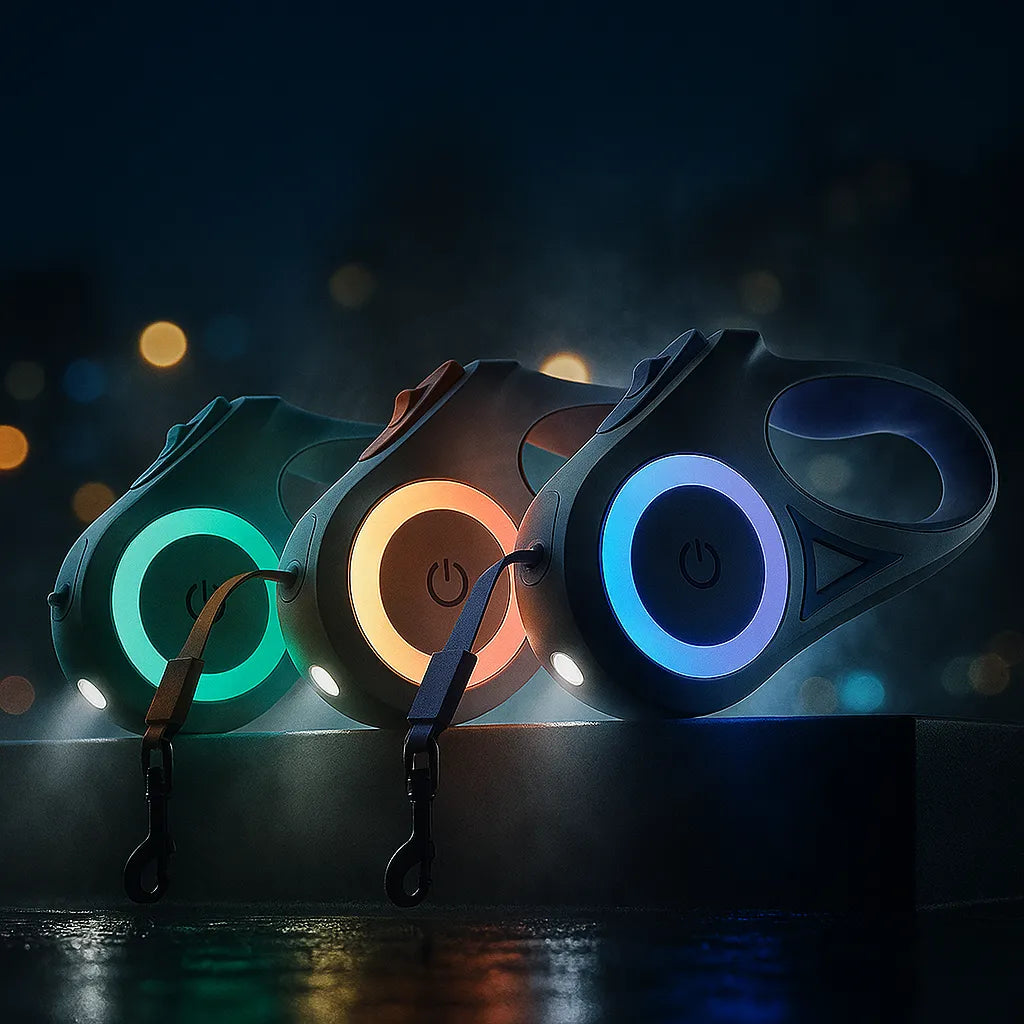 Hundeleine LED Rollleine | sichtbar &amp; sicher bei Nacht