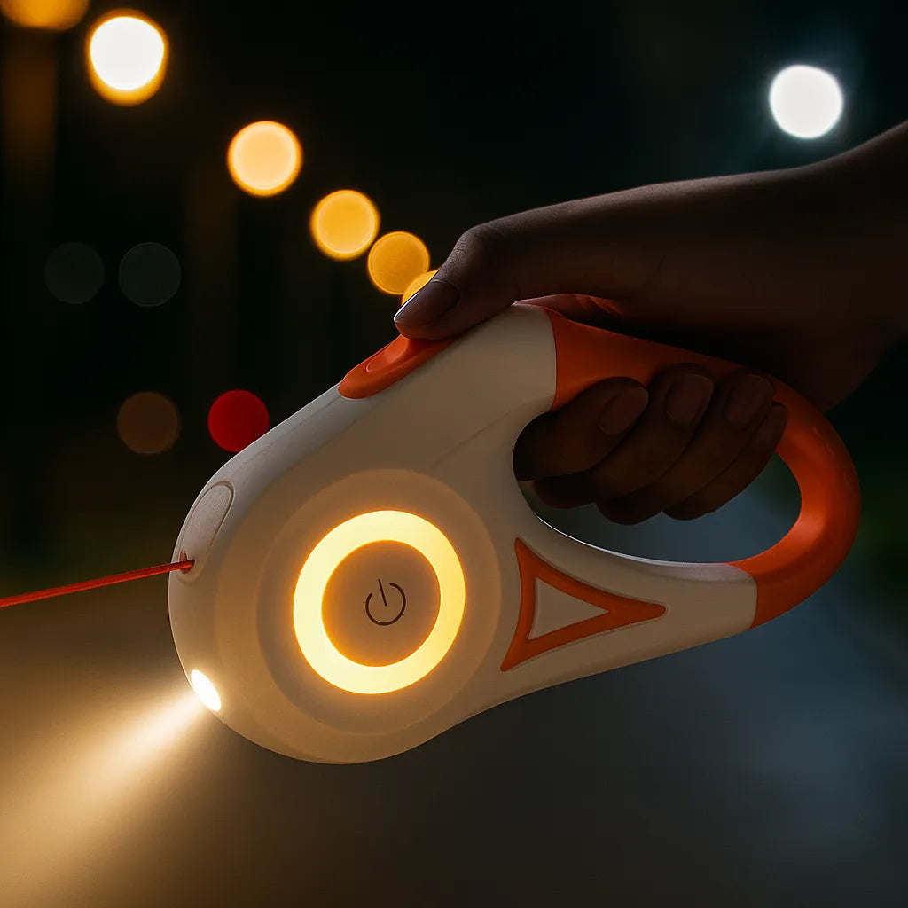 Hundeleine LED Rollleine | sichtbar &amp; sicher bei Nacht