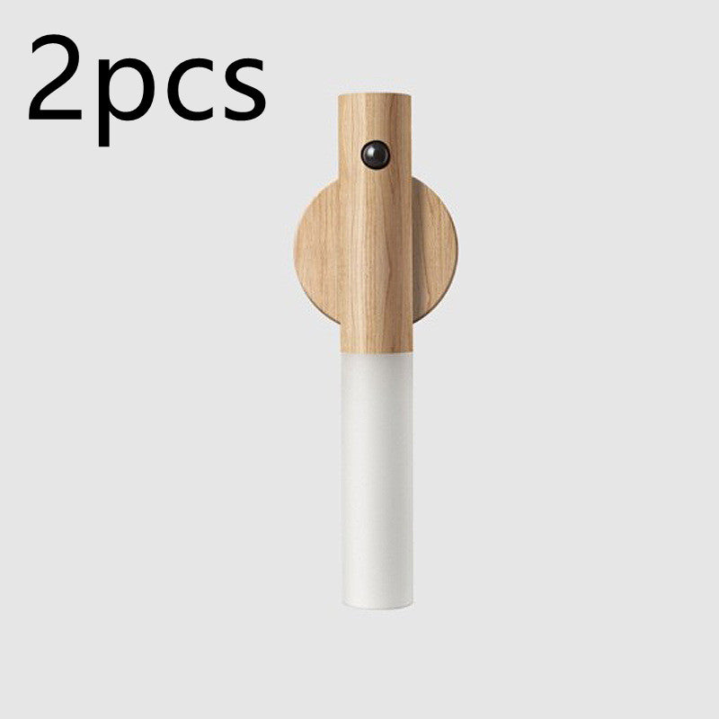 Smarte Aufladbare Holz LED Wandleuchten Magneticsh Kabellos Abnehmbar Nachlicht Flurlicht Treppenlicht Wandlampe Regalleuchte USB Bewegungssensor