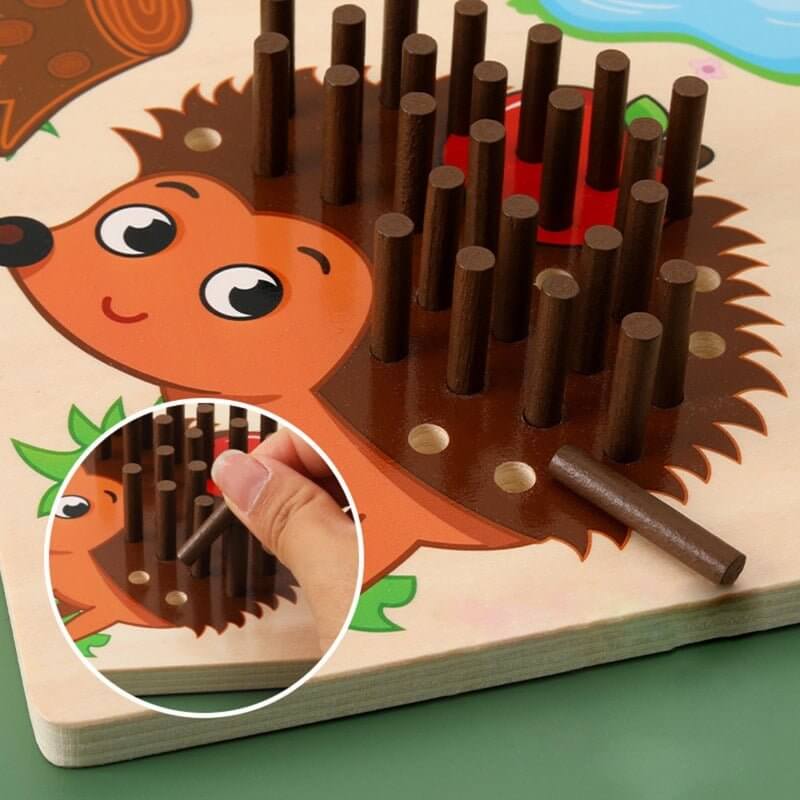 Montessori Holz-Rechenspiel Igel - Zähl- &amp; Lernspaß
