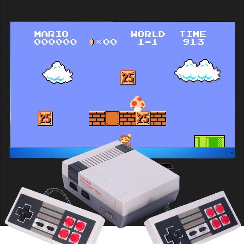 Retro Gaming Konsole mit 620 Spielen – Plug &amp; Play, 2 kabelgebundene Controller, HDMI/AV, kompakt