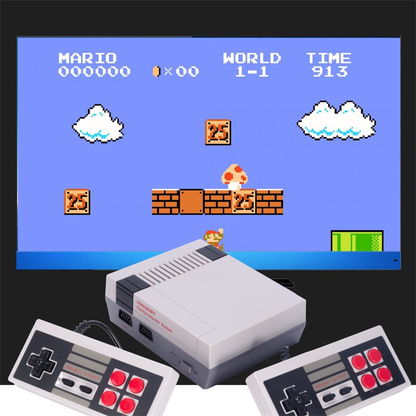 Retro Gaming Konsole mit 620 Spielen – Plug &amp; Play, 2 kabelgebundene Controller, HDMI/AV, kompakt