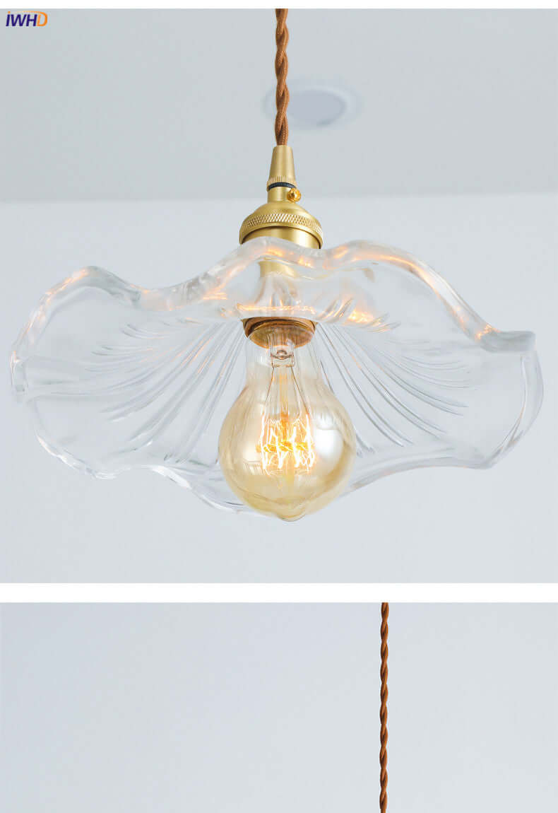 LED-Hängeleuchte, Buntglas &amp; Kupfer - Modernes Design