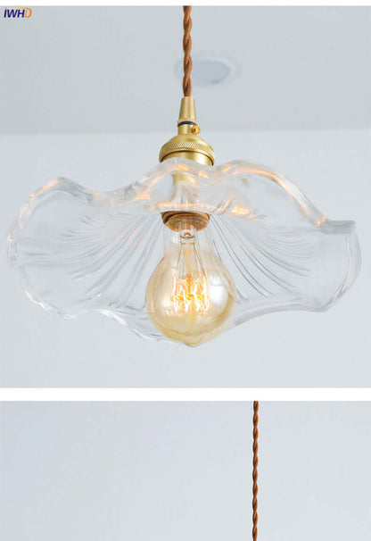 LED-Hängeleuchte, Buntglas &amp; Kupfer - Modernes Design