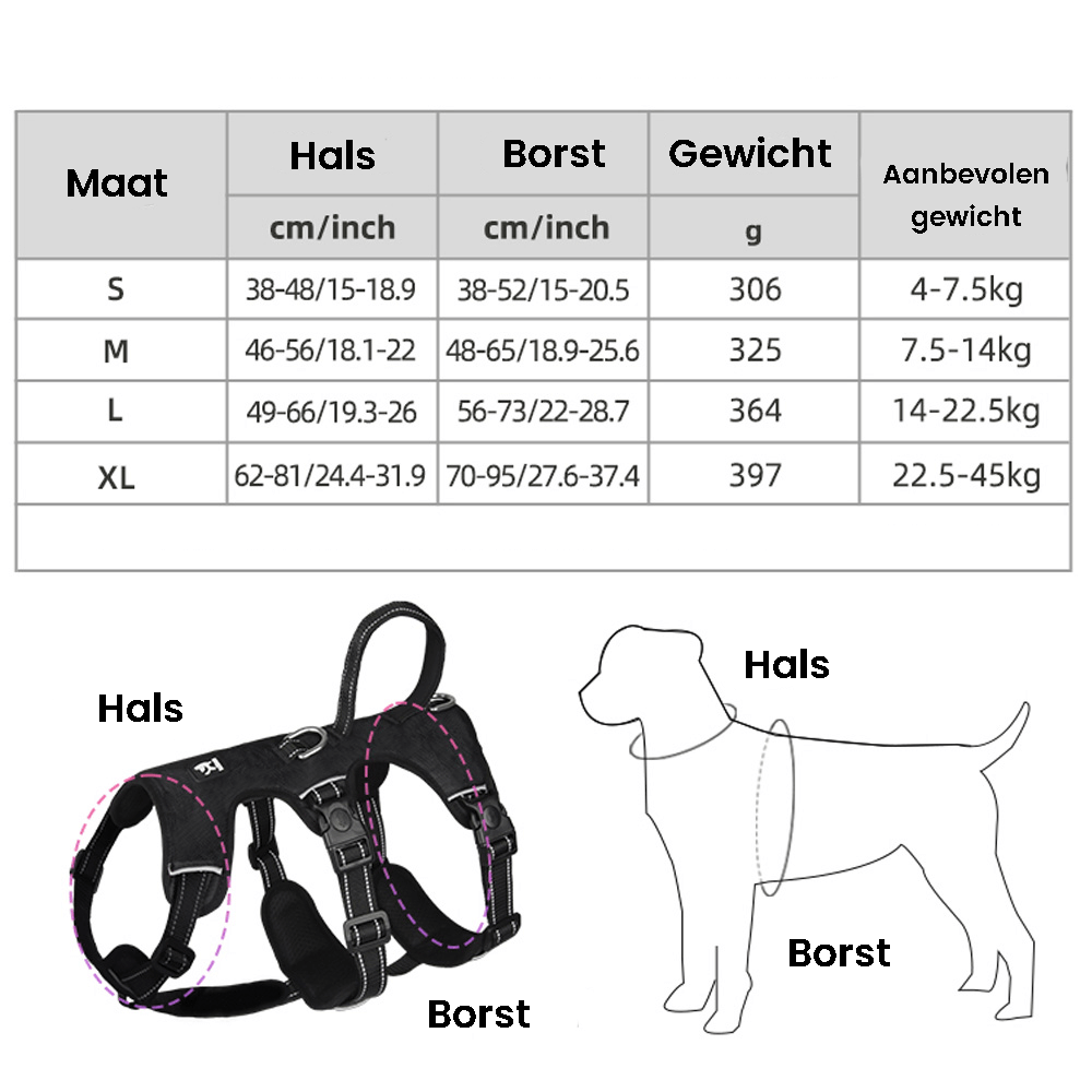 Reflektierendes Hundegeschirr Anti-Zug &amp; Komfort