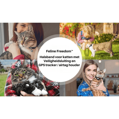 Katzenhalsband mit Sicherheitsverschluss &amp; GPS-Tracker Halterung