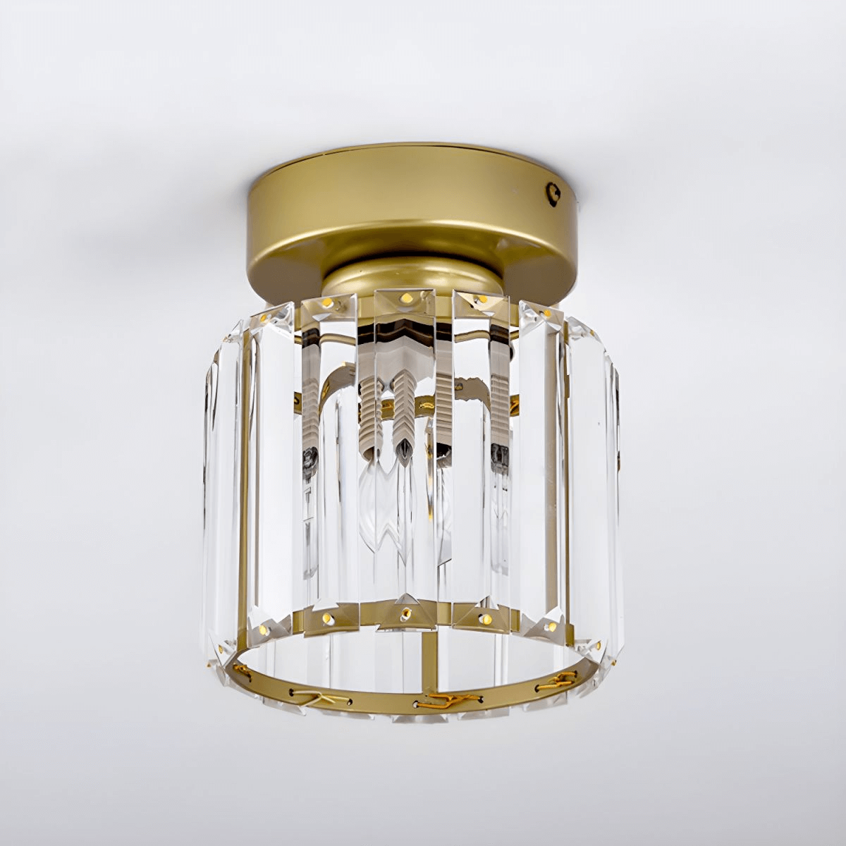 Moderne Kristall-Deckenleuchte, 20cm, Messing