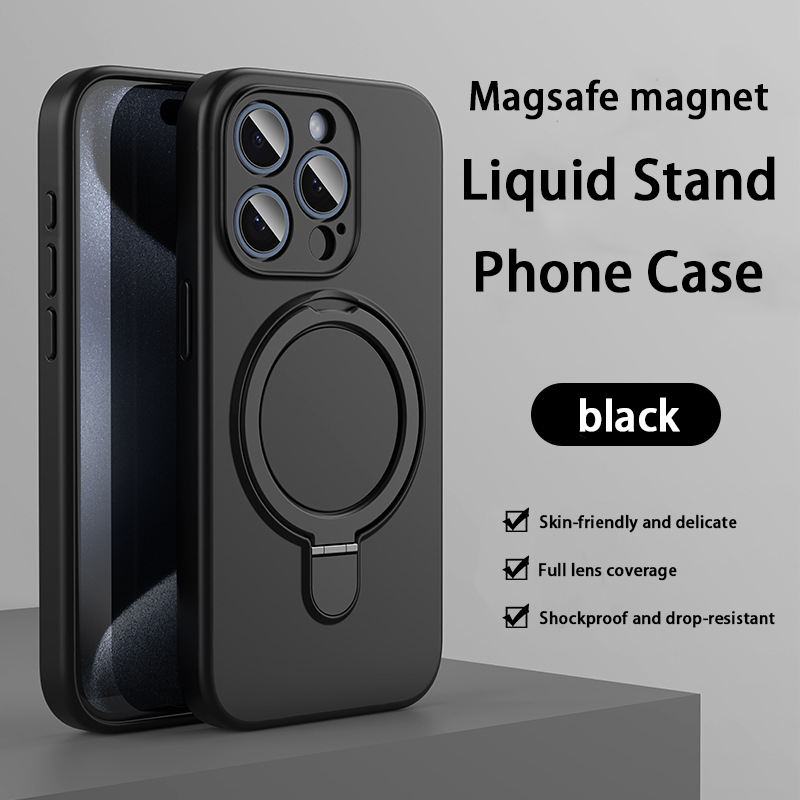 Flüssige Silikonhülle – Integrierter Standfuß &amp; MagSafe-kompatibel