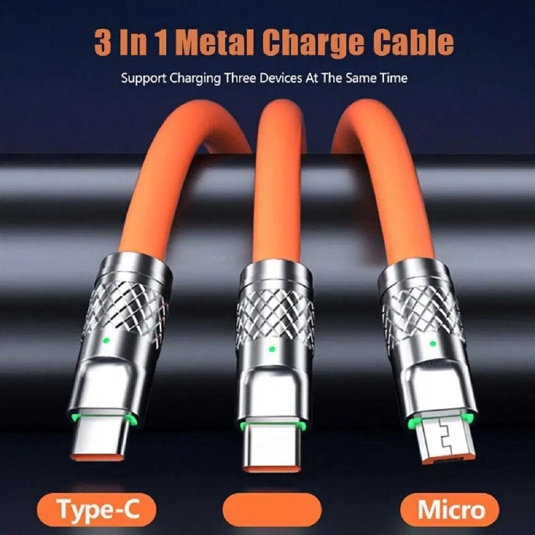 3-in-1-Schnellladekabel für iPhone USB Typ C