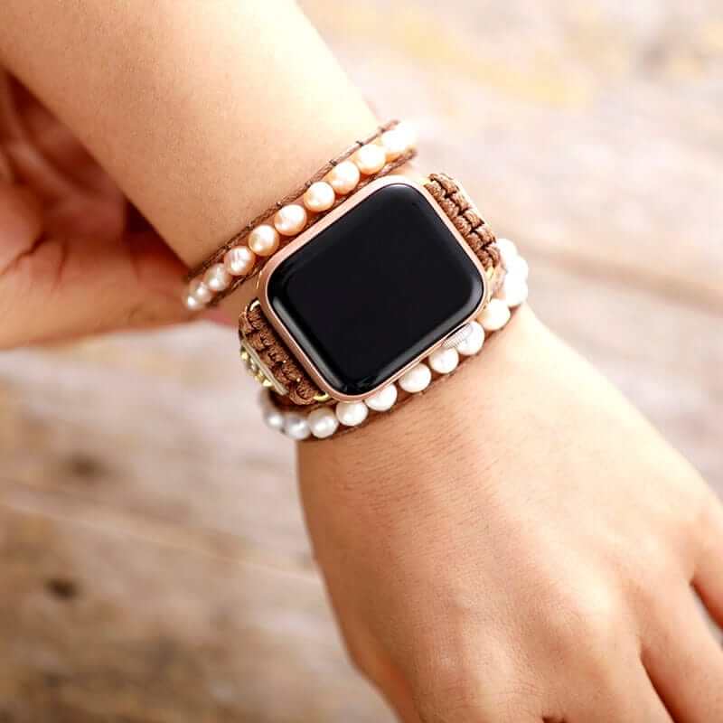 Wickelarmband mit Süßwasserperlen für Smartwatch