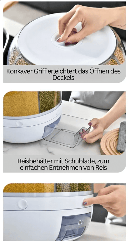 6-Fach Getreidespender, 360° drehbar, luftdicht