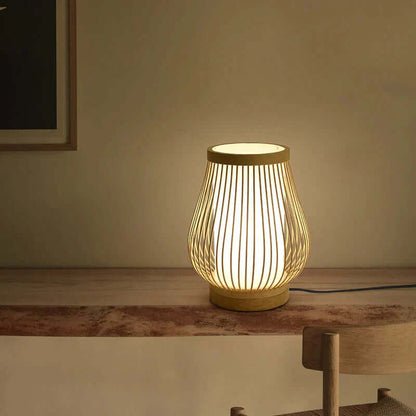 Japanische Tischlampe Bambus Zen Dekor
