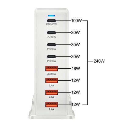 240W GaN 8-Port USB-C Ladegerät