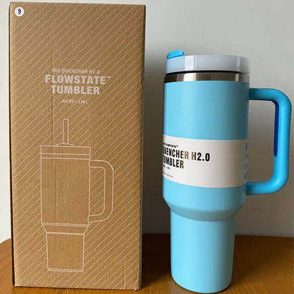 Isolierter Thermobecher 1,2L - Deckel &amp; Strohhalm