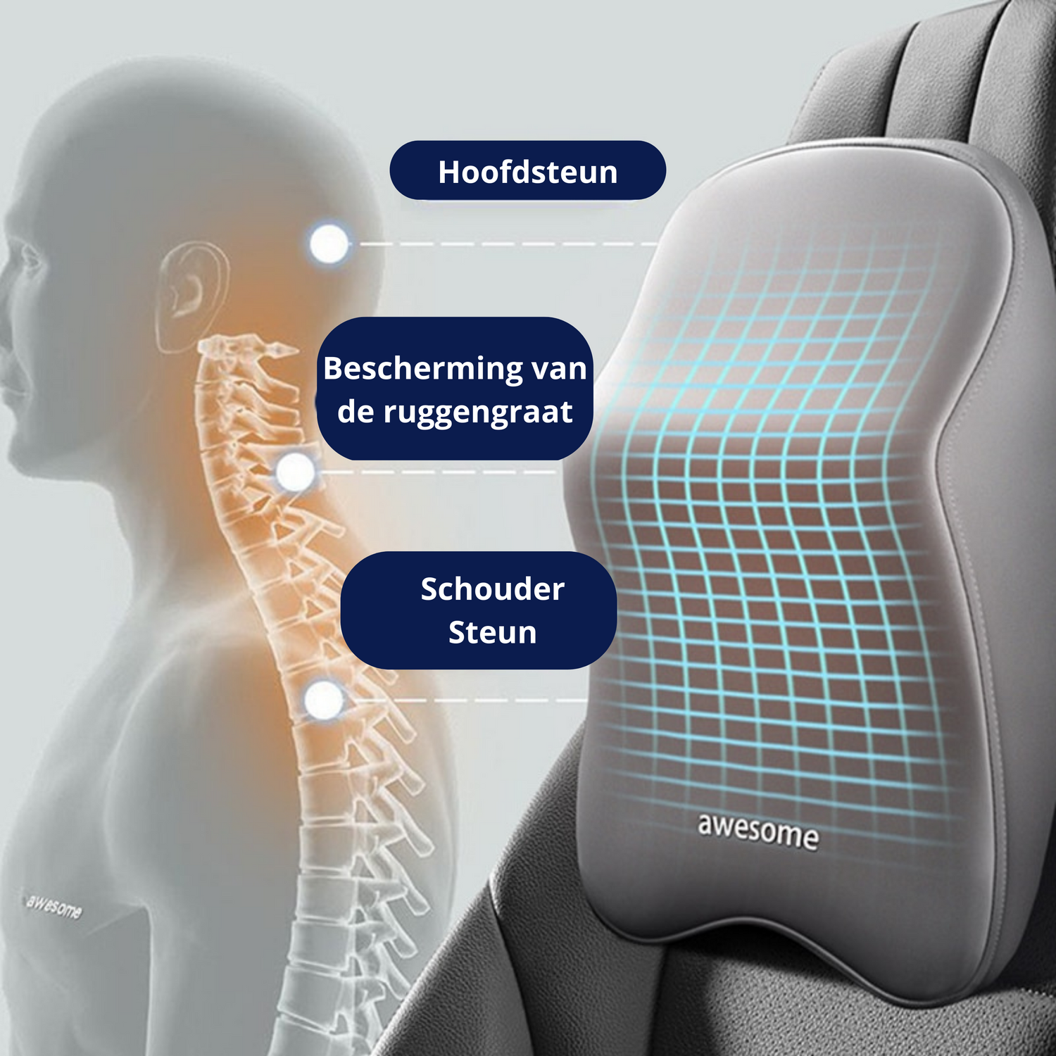 Becotic™ Fantastische Autositzunterstützung | Orthopädische Unterstützung für Nacken und Rücken beim Autofahren