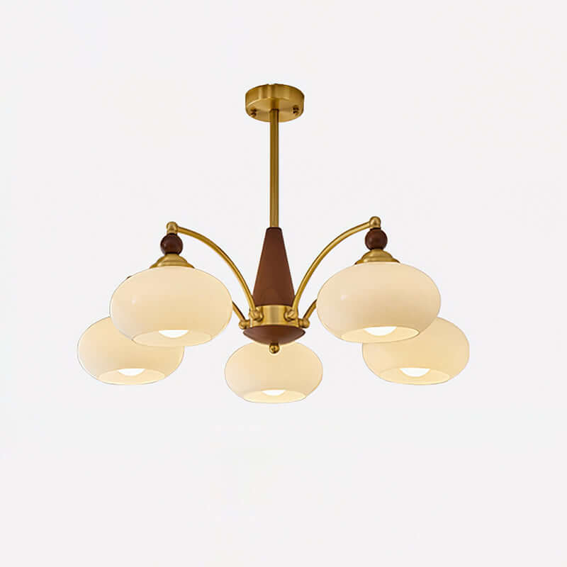 Retro Kronleuchter Holz &amp; Messing