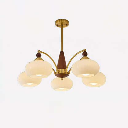 Retro Kronleuchter Holz &amp; Messing