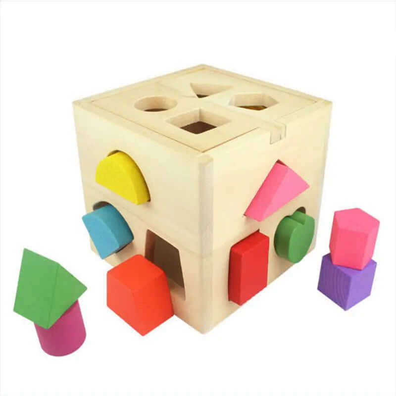Montessori Formensortierbox aus Holz - Farben &amp; Formen lernen