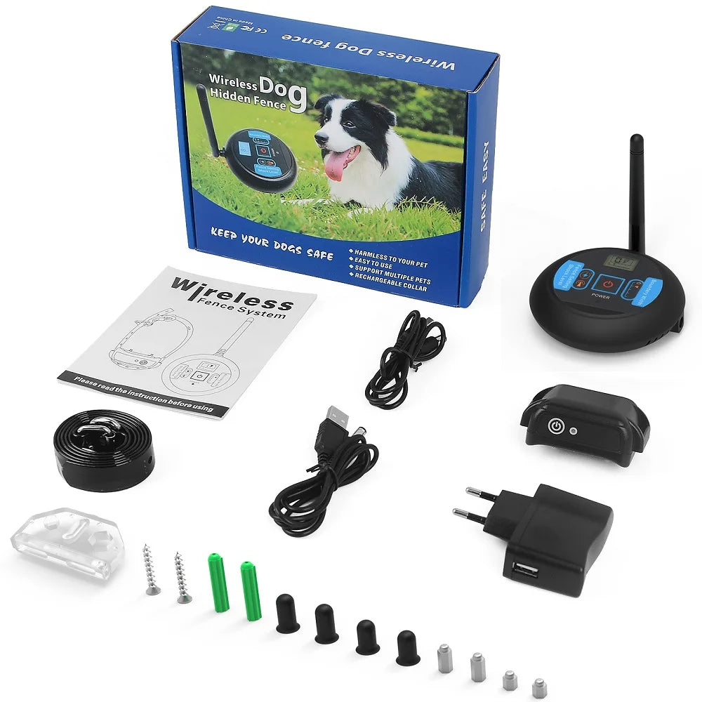 2-in-1 Elektrisches Haustier Wireless Zaun- und Trainingshalsband-System