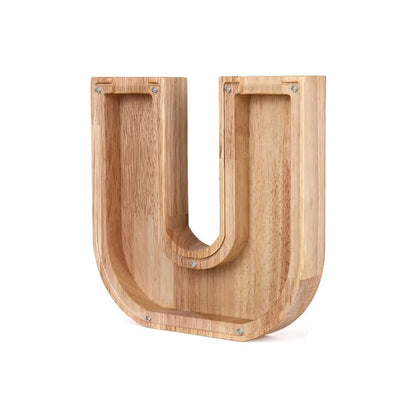 Holz Alphabet Sparschwein Buchstaben Spardose