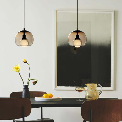 Moderne Pendelleuchte - Metall &amp; Glas