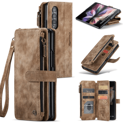 Reißverschluss-Leder-Brieftaschenhülle für Samsung Z Fold