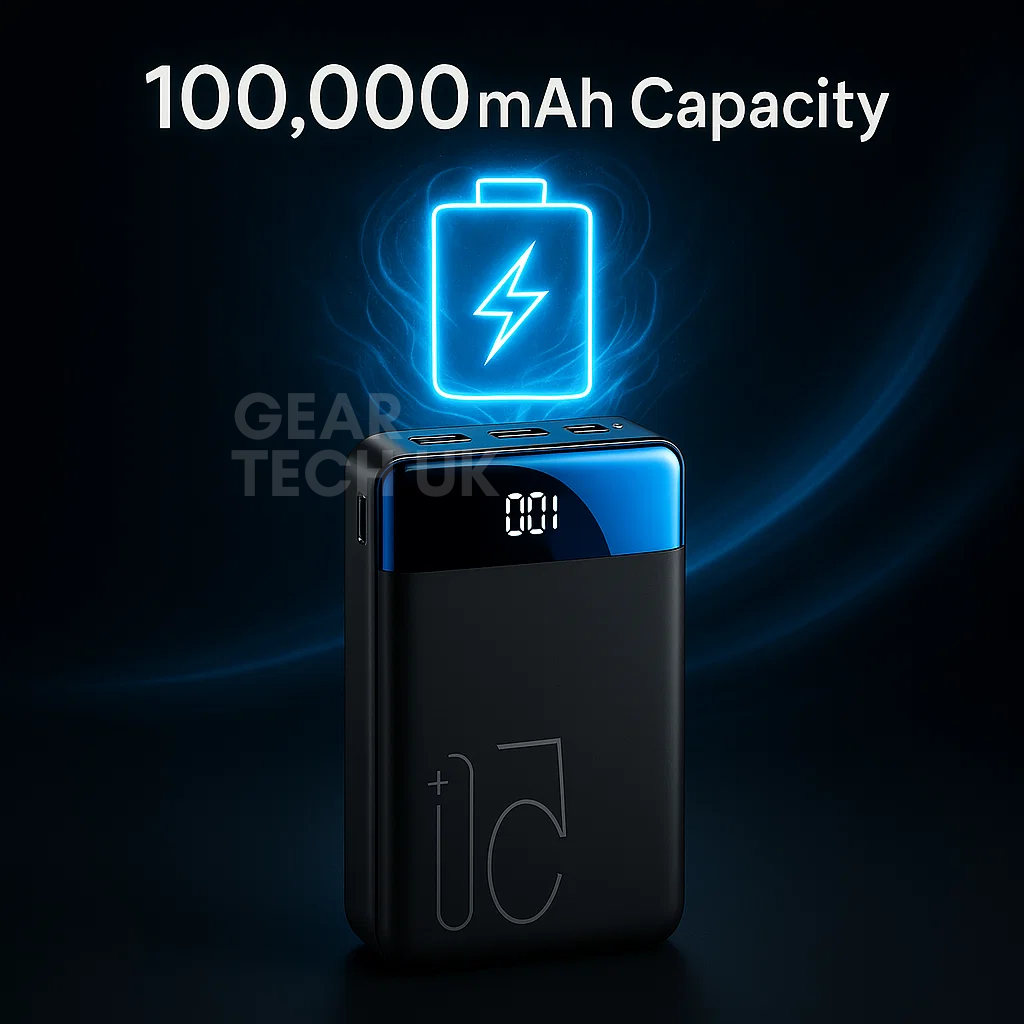 100.000mAh Powerbank mit superschnellem Laden für Handys, Tablets und Laptops - Hochleistungsportable Ladegerät