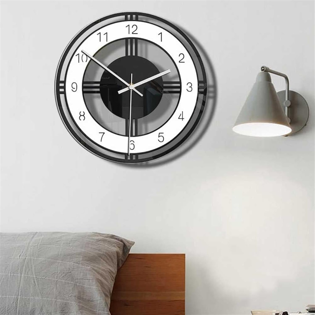 Schwarze Wanduhr | Moderne Wanddekoration für Wohnzimmer