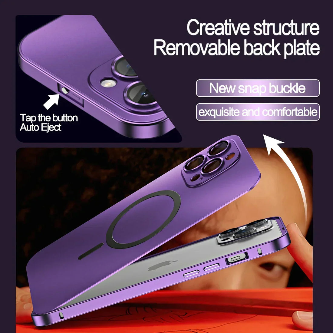 Einfaches Metall-Magnet-Handyhülle für iPhone