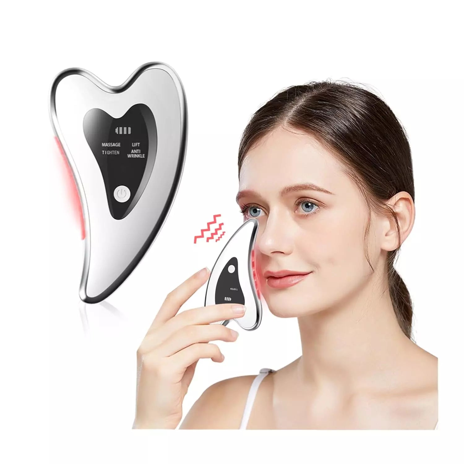 4 in 1 Elektrischer Gua Sha Gesichts-Massager Anti-Falten Doppelkinn Haut Gesichtsstraffungsgerät