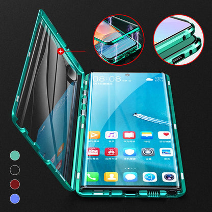 Magnetisches gehärtetes Glas doppelseitige Telefonhülle für Samsung