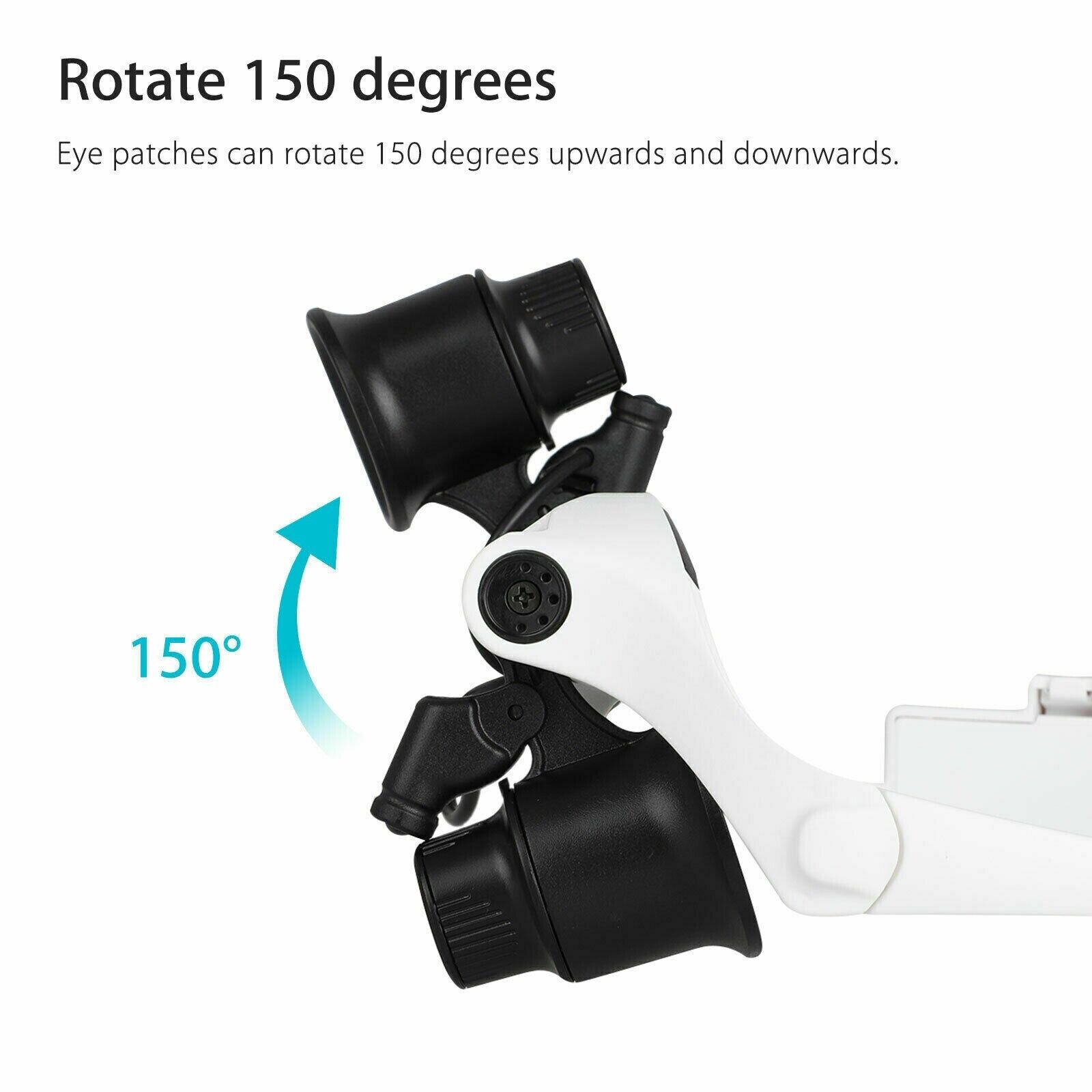 Verstellbare Kopfbandlupe mit LED-Licht und 8 Linsen – Perfekt für Schmuck, Uhrenreparatur &amp; Gravur