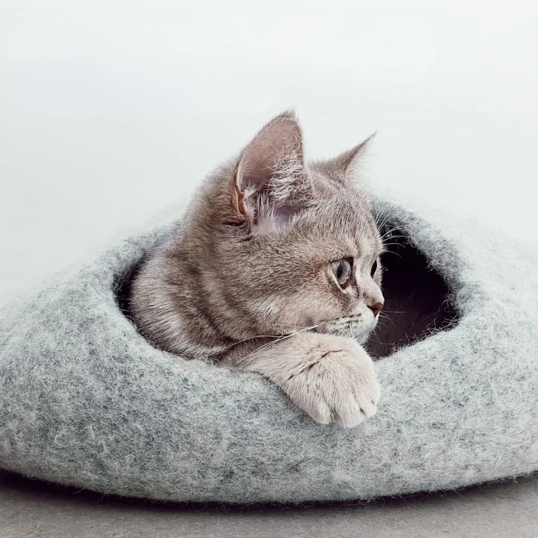Katzenhöhle aus Filz | Kuschelige Schlafhöhle für Katzen