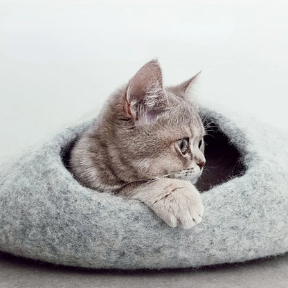 Katzenhöhle aus Filz | Kuschelige Schlafhöhle für Katzen